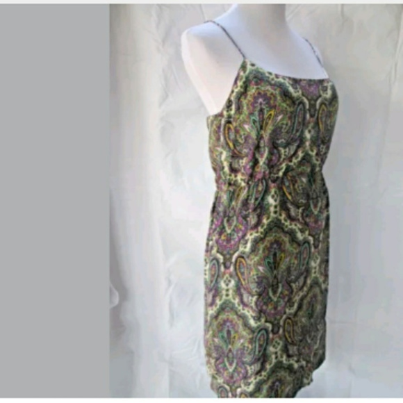 J. Crew Silk Paisley Spaghetti Strap Dress – Purple Multi – Size 10 - Picture 4 of 6